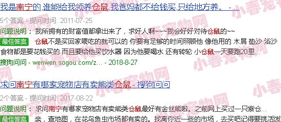 南宁仓鼠待领吧
