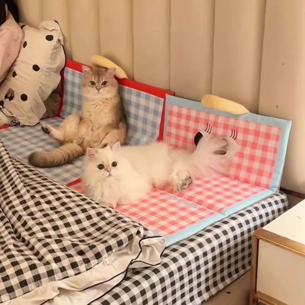 【rjm8.com狗狗用品12】黑狼犬喂什么食物：宠物垫子猫咪凉垫夏天睡觉专用垫子狗狗降温凉席猫窝猫床防水地垫4713