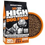 Bully Max 成年犬和幼犬专用干狗粮 - 高蛋白高脂肪，促进肌肉生长和增重 - 高性能狗粮补充剂 - 小型犬和大型犬适用（每杯 535 卡路里），鸡肉味，5 磅装