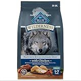 Blue Buffalo Wilderness 天然高蛋白成年犬干粮，鸡肉配方，28 磅袋装
