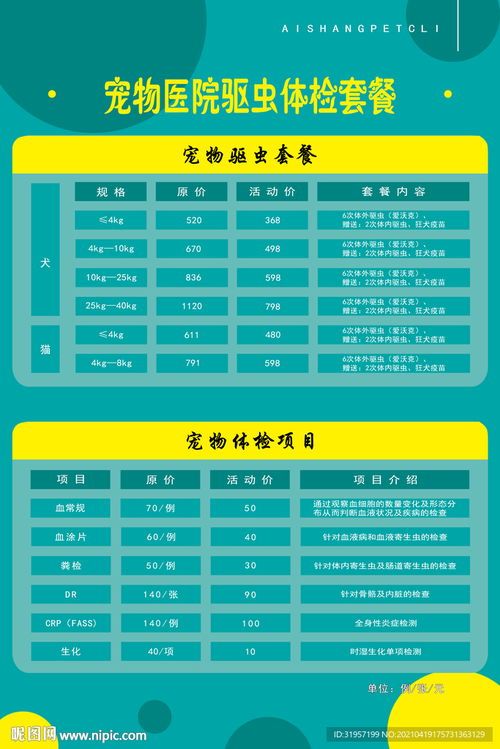 宠物体检套餐,价格实惠。