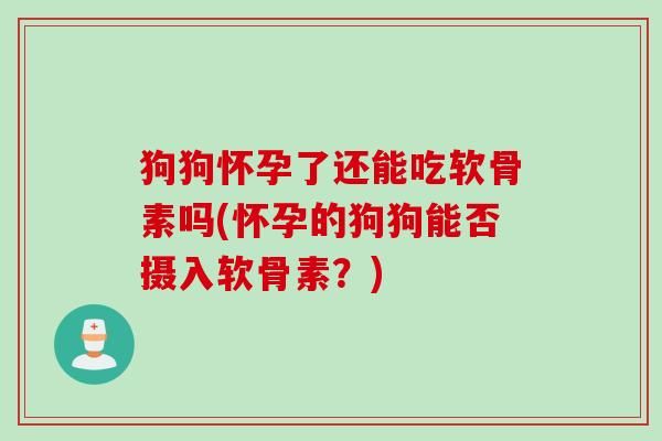 狗狗怀孕了还能吃软骨素吗(怀孕的狗狗能否摄入软骨素？)