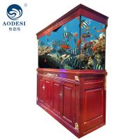 AODESI 奥德斯简欧款实木鱼缸 龙鱼缸 1.2米1.5米1.8米2米2.2米水族箱 定制鱼缸 底部过滤系统鱼缸