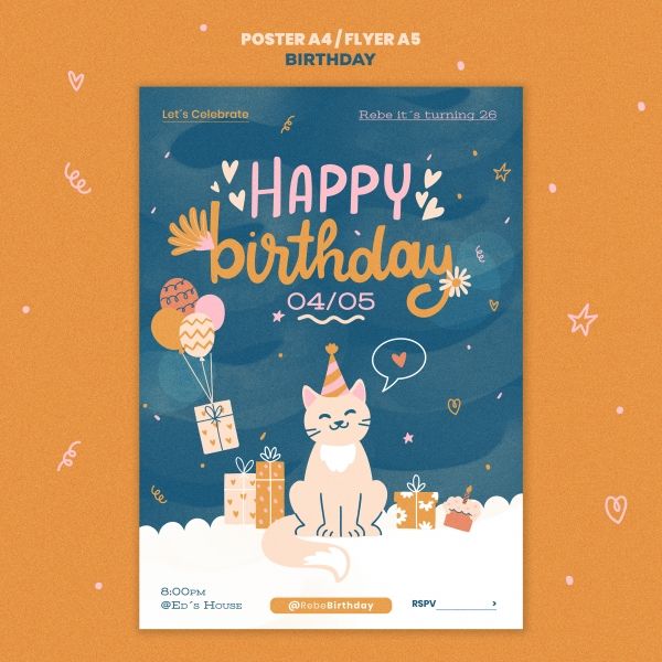 猫咪生日派对海报