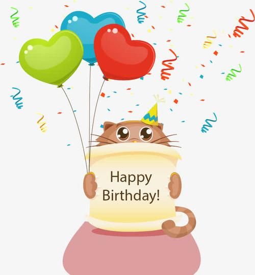 可爱猫咪生日贺卡矢量素材