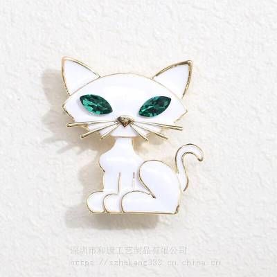衣服装饰金属胸针制作 ***精致猫咪胸针定制 哈尔滨胸针制作价格