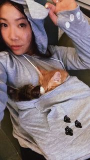 Crazy Cat Carry Me Everywhere Pouch Hoodie