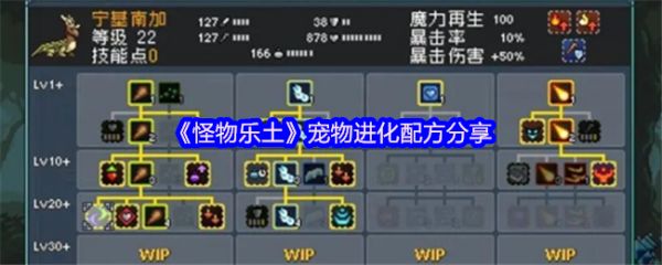 《怪物乐土》宠物进化配方分享