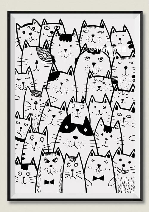 猫的装饰画图片大全