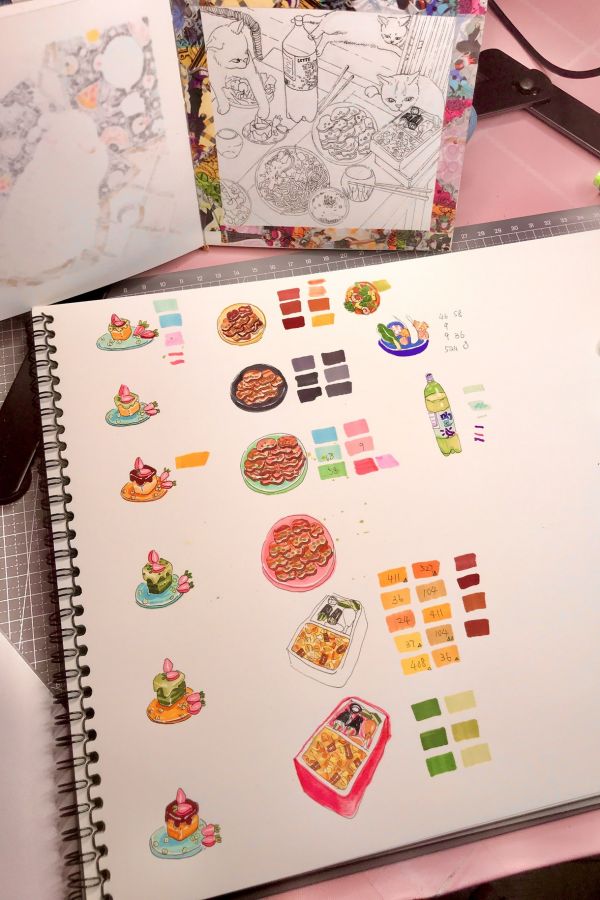 宠物猫的日常之 #大橘与食物篇（下）#插画设计