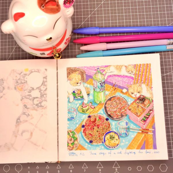 宠物猫的日常之 #大橘与食物篇（下）#插画设计