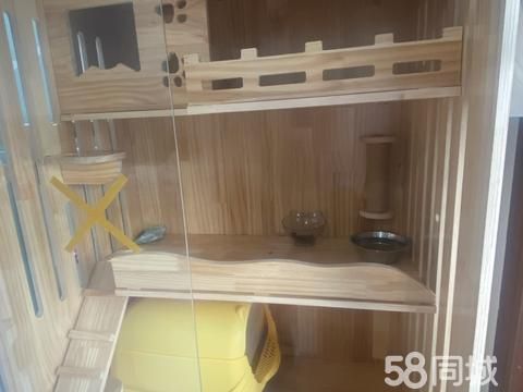 南宁宠物用品/食品·实木猫别墅，几乎全新