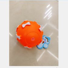 宠物玩具有声球 狗脸搪胶宠物有声玩具球 狗狗宠物互动玩具
