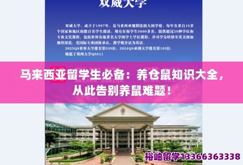 马来西亚留学生必备：养仓鼠知识大全，从此告别养鼠难题！ 第1张