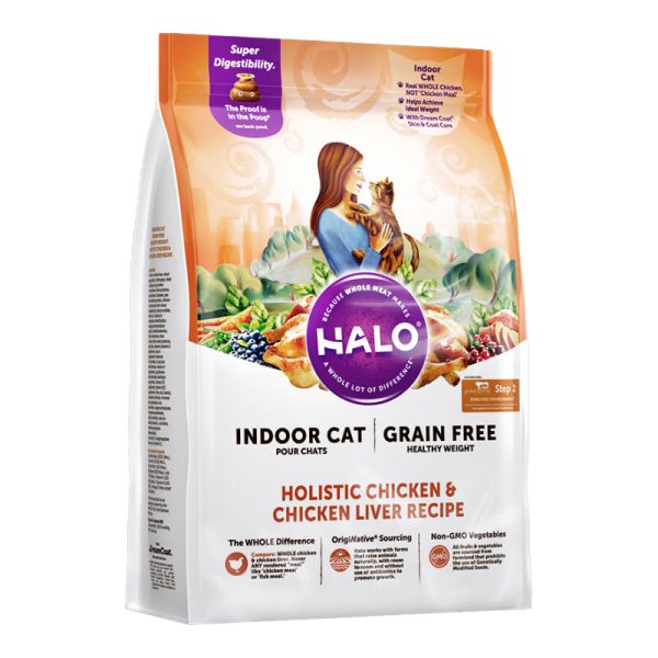 自然光环Halo【成猫健美】猫粮成猫进口无谷主粮大袋宠物成年减肥干粮蓝猫 鸡肉味10磅/4.5kg（效期26.06起) 下单抽奖·满赠好礼~详情请入会282.1元（需领券）