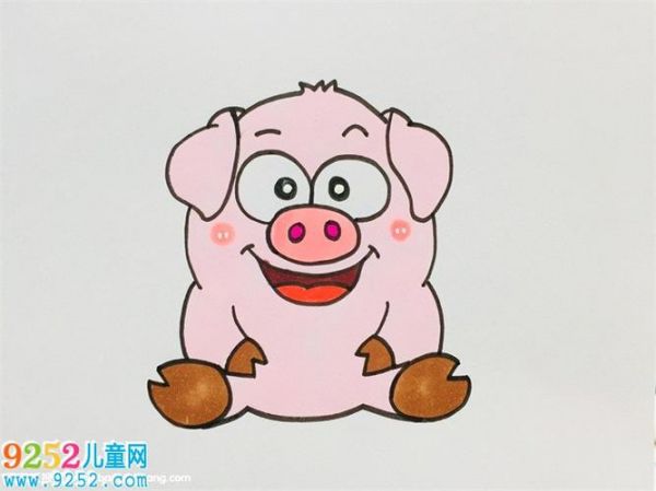 简易猪的画法 猪简笔画教程小猪简笔画 - 9252儿童网
