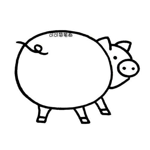 动物简笔画 小猪背面简单画法 小猪背面简单画法动物简笔画可爱的