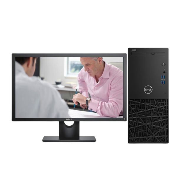 戴尔Dell 成铭3991 台式机电脑租赁(I3-10100/8G/256G SSD/核显/戴尔E2219HN 21.5英寸显示器)