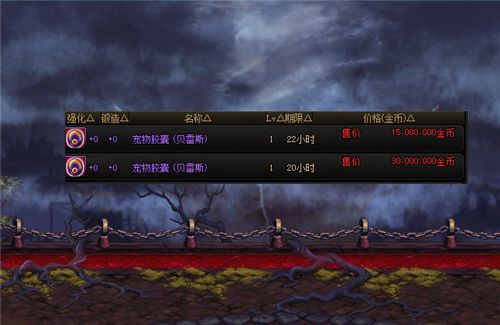 DNF4个能进化的老宠物 拍卖行可交易 1500W金币就能买到