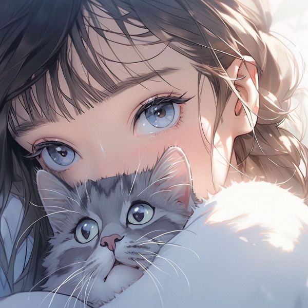 女生抱猫头像16图 一些抱宠物的女生头像 下次出一些抱98的女生