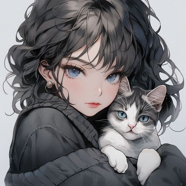 女生抱猫头像16图 一些抱宠物的女生头像 下次出一些抱98的女生