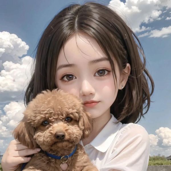 女孩和泰迪~#萌宠头像 #女生头像 #这个世界不能没有小狗 - 抖音