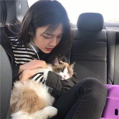 带宠物的女生头像高清好看女生宠物头像图片