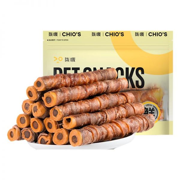 【rjm8.com狗狗用品57】便宜宠物狗品种小型犬:柒哦狗狗鸭肉缠牛皮磨牙棒风干牛皮卷夹心洁牙棒鸡肉干宠物狗零食2160