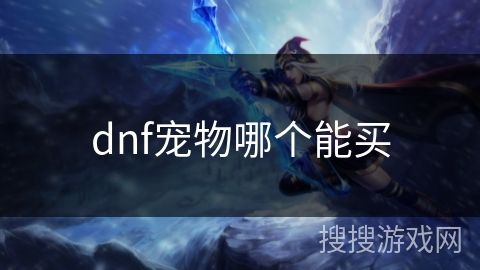 dnf宠物哪个能买