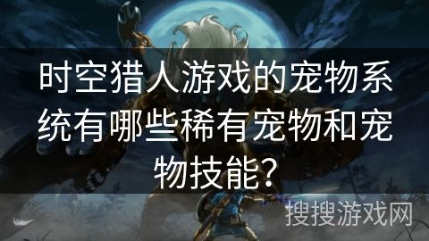 时空猎人游戏的宠物系统有哪些稀有宠物和宠物技能？