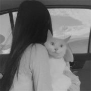 黑白系女生抱猫头像真人图片，黑系抱猫的女头像图片