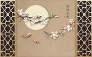 鸟语花香玄关屏风图片