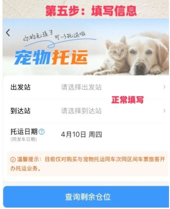12306宠物托运需要什么手续 12306宠物托运下单步骤