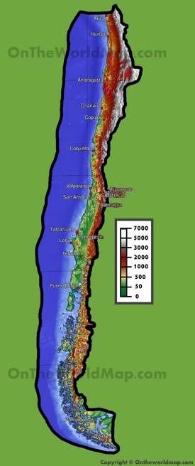 Mapa fisico de Chile