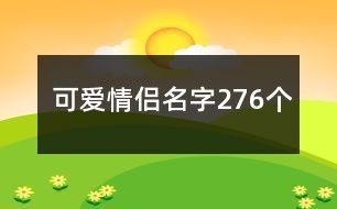 可爱情侣名字276个