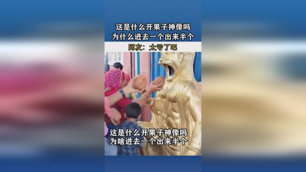 这是什么开果子神像吗？为什么进去一个出来半个？网友：太亏了吧？