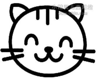 幼儿园动物小猫简笔画