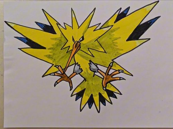 新手学画精灵宝可梦之闪电鸟简笔画
