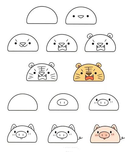 动物可爱小动物简笔画合集