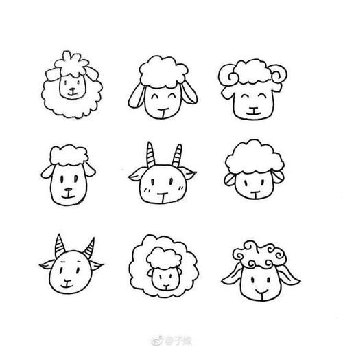 一组萌萌哒的简笔画小动物