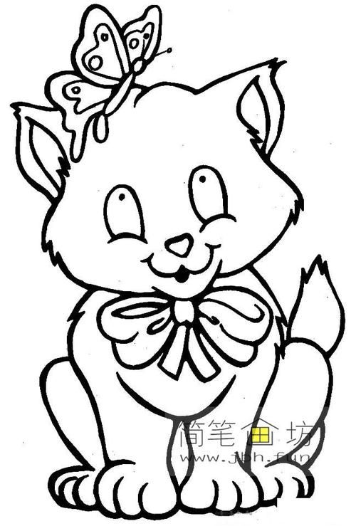 可爱的卡通小猫简笔画图片大全