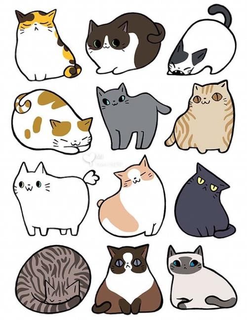 超可爱的手绘猫咪简笔画手绘猫咪简笔画插画手绘插画分享文化