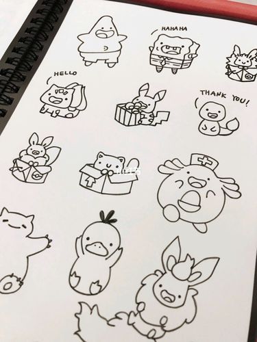一组超萌卡通简笔画82手绘插画