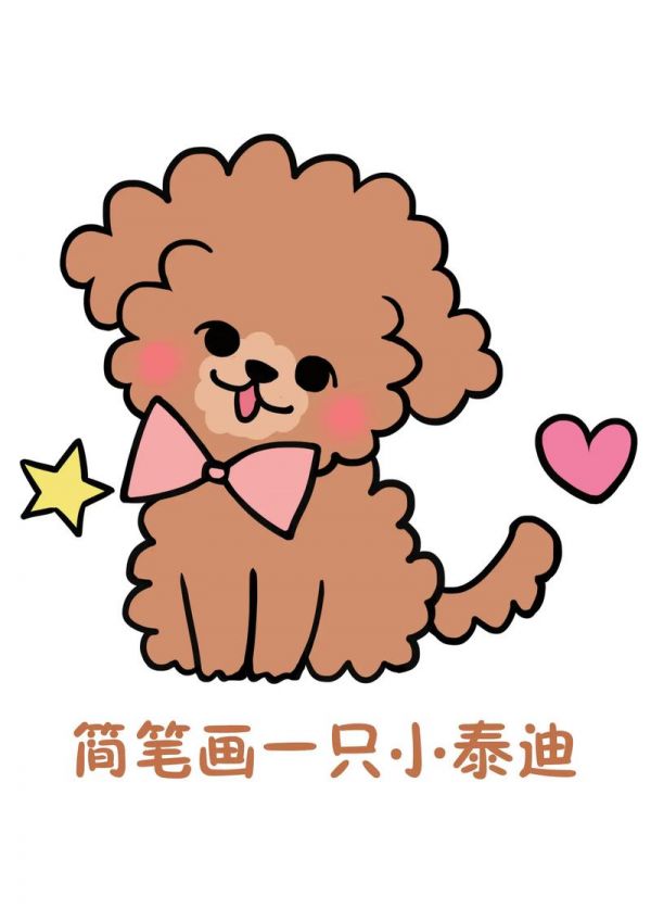 简笔画一只可爱的小泰迪画吃的画喝的画你身边的宠物艺术来抖音