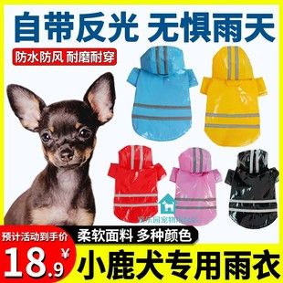 小鹿犬专用狗狗雨衣小型犬小狗雨披防水雨天下雨遛狗神器斗篷反光