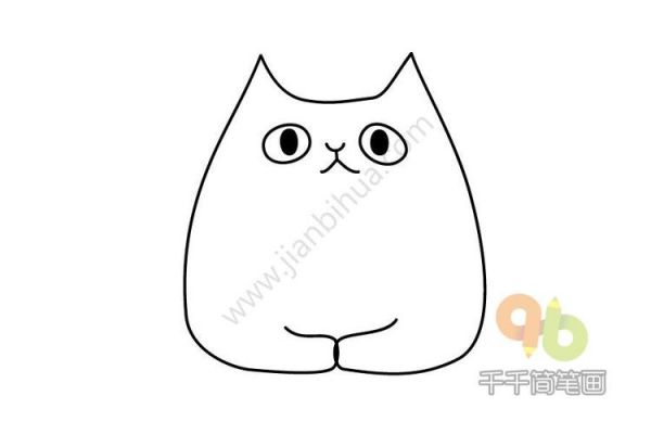 动物 猫 白色小胖猫简笔画步骤图宠物店的小猫那么可爱今天就让