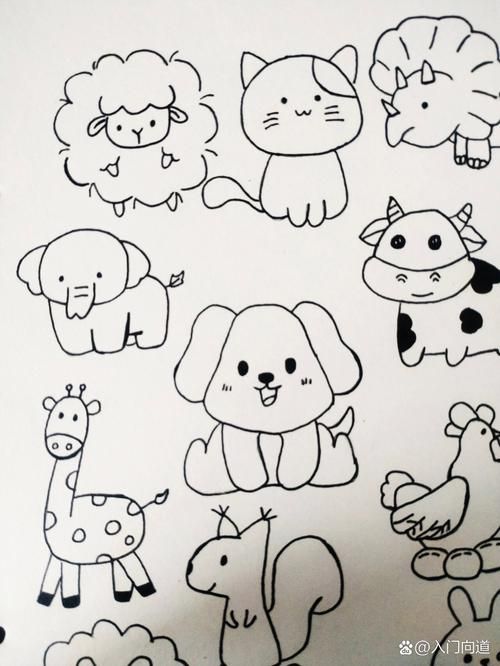 45100 手绘简笔画素材 | 动物篇 98939203909193 终于