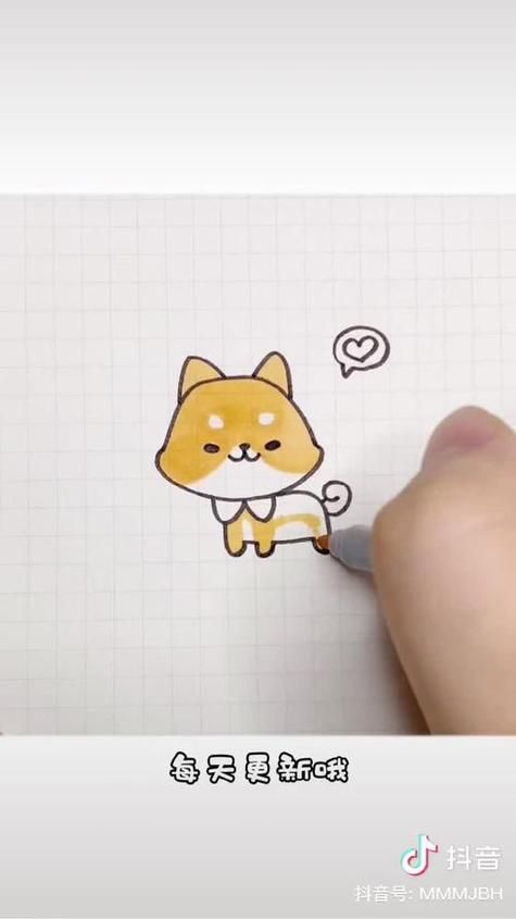 可可简笔画狗狗涂色