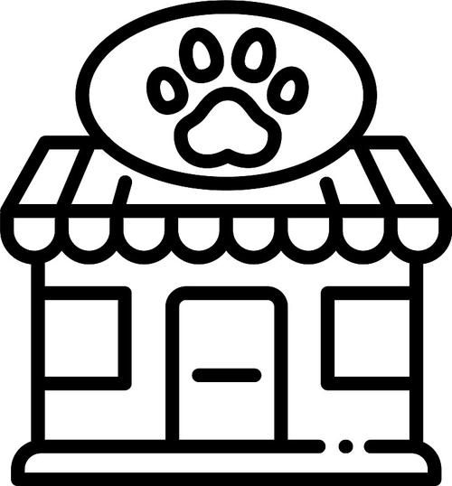 宠物街商店图标轮廓风格图片下载