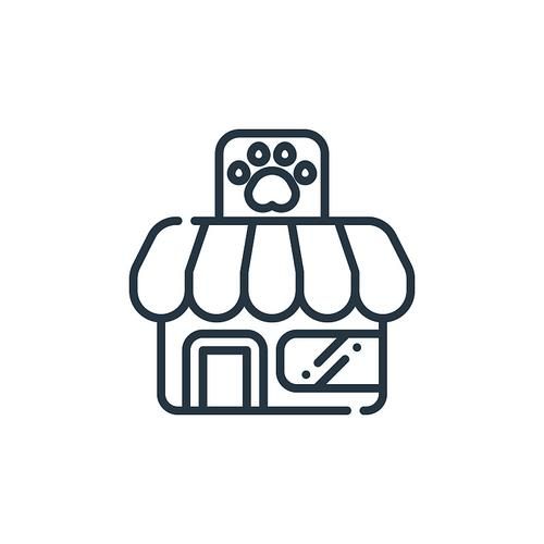 轮廓细线宠物店图标用于网站设计和手机应用程序开发